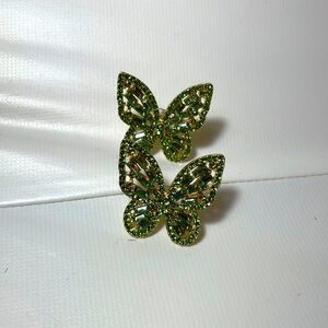Brand new butterfly earrings green and emerald color